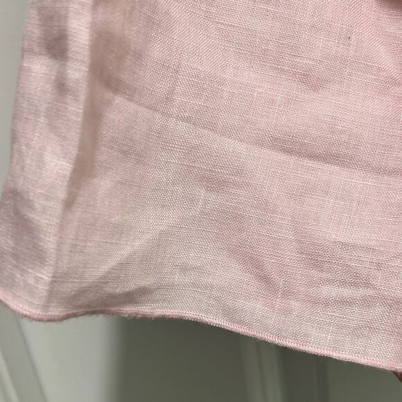 Per Una  Marks and Spencer Linen Raised Flowers Blouse Heart Shaped Buttons - Picture 8 of 11